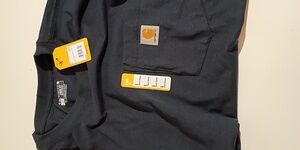 Carhartt Loose Fit Heavyweight Short-sleeve Navy Blue Pocket Shirt